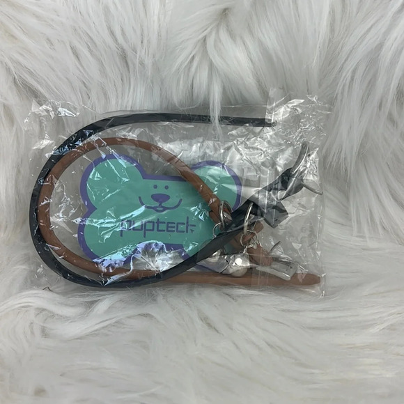 NWT PUPTECK 2 PCS Soft Leather Cat Kitten Collar- Black and Brown with Bells - Picture 6 of 6